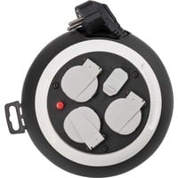1109220600 prolunghe e multiple 3 m 3 presa(e) AC Interno Nero, Bianco, Tamburo per cavi