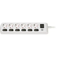 1153110126 prolunghe e multiple 2 m 6 presa(e) AC Interno Bianco, Ciabatta