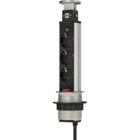 1396200003 3AC outlet(s) 2m Alluminio, Nero prolunghe e multiple, Ciabatta