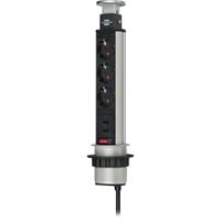 1396200013 prolunghe e multiple 2 m 3 presa(e) AC Interno Alluminio, Nero, Ciabatta