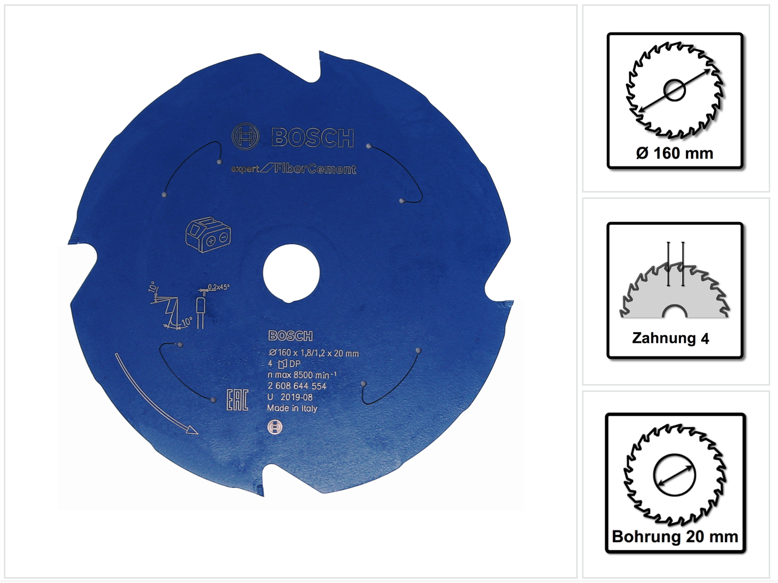 2 608 644 554 Lama De Lama Circolare 16 Cm 1 Pezzo(i) - Bosch
