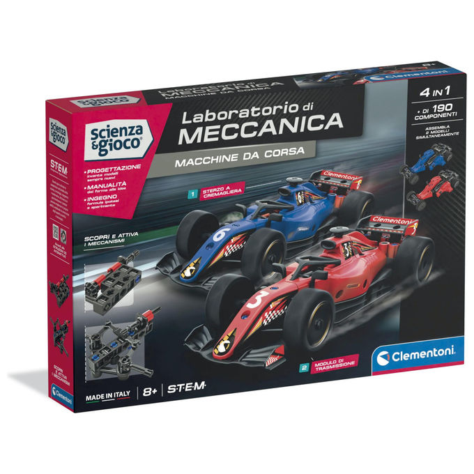 2 Auto da corsa 4 in 1 Laboratorio di meccanica ( 190 pz ) SCIENZA E GIOCO 8a+ 19429