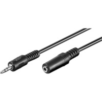 3.5 mm, 2 m cavo audio 3.5mm Nero, Cavo di prolunga