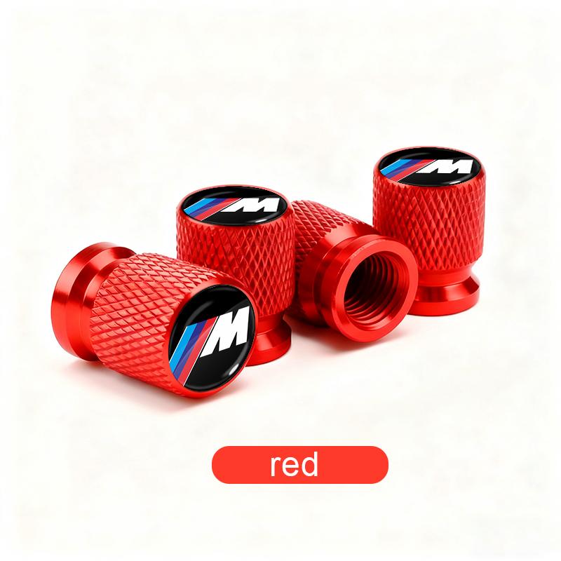 4 Pezzi Tappi Valvole Pneumatici Ruote Auto Stelo Aria Per BMW M8 M7 M6 M5 M4 M3 M2 M1 F30 F10 F15 E30 E46 E90 E60 Serie 3 Serie 5 Serie 7 rosso