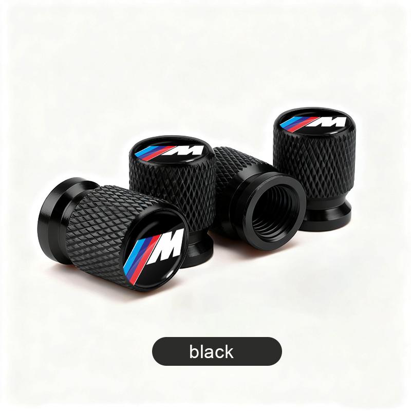 4 Pezzi Tappi Valvole Pneumatici Ruote Auto Stelo Aria Per BMW M8 M7 M6 M5 M4 M3 M2 M1 F30 F10 F15 E30 E46 E90 E60 Serie 3 Serie 5 Serie 7 nero