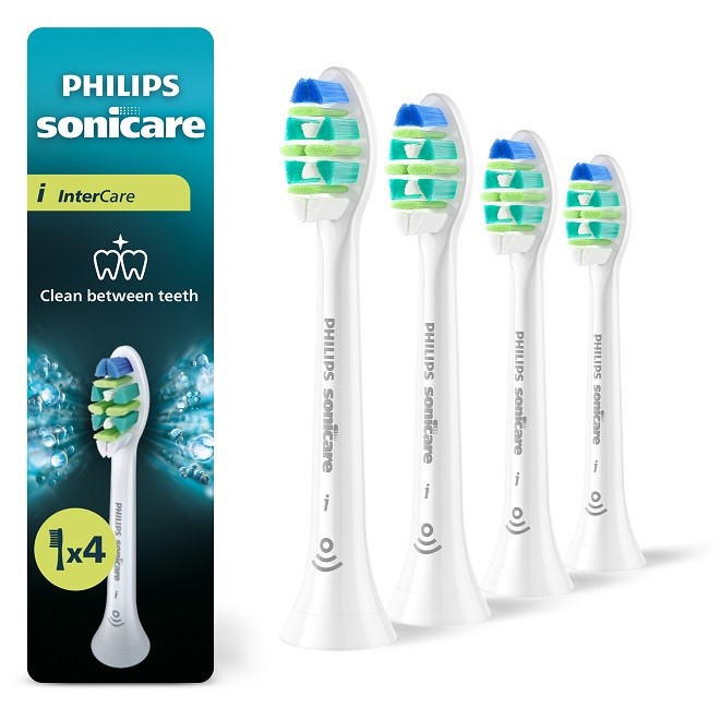 4 Testine Originali Per Spazzolino Da Denti Philips Sonicare Intercare Hx9004.