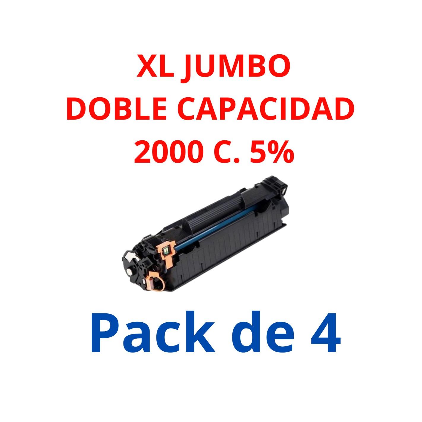 4 Toner compatibili HP CF244XL / 44A XL (alta capacità / jumbo) per HP LaserJet Pro M15, M17, M28 2000c. 5%