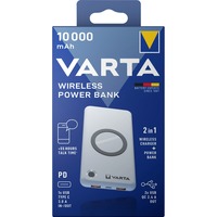 57913 Polimeri di litio (LiPo) 10000 mAh Carica wireless Bianco, Powerbank