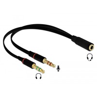 65967 cavo audio 0,2 m 3.5mm 2 x 3.5mm Nero, Adattatore