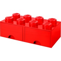 8-Stud Storage Brick 2 DrawersRed Scatola porta giocattoli Libera installazione Rosso, Scatola di immagazzinaggio