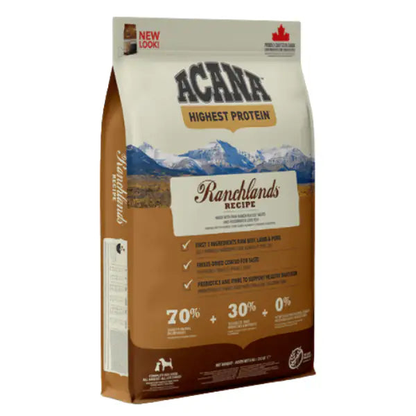 Acana Ranchlands Grain Free 11,4 kg - Croccantini per cani - 1° ORDINE? scegli tra BZR5 - BZR20 + 200 pt fedeltà
