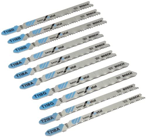 Accessories 2607010631 Set Di 10 Lame Per Seghetto Alternativo Basic For Metal, Attacco A T - T 218 A, T 118 G, T - Bosch Accessories 2607010631 Set Di 10 Lame Per Seghetto Alternativo Basic For Metal, Attacco A T - T 218 A, T 118 G, T - Bosch