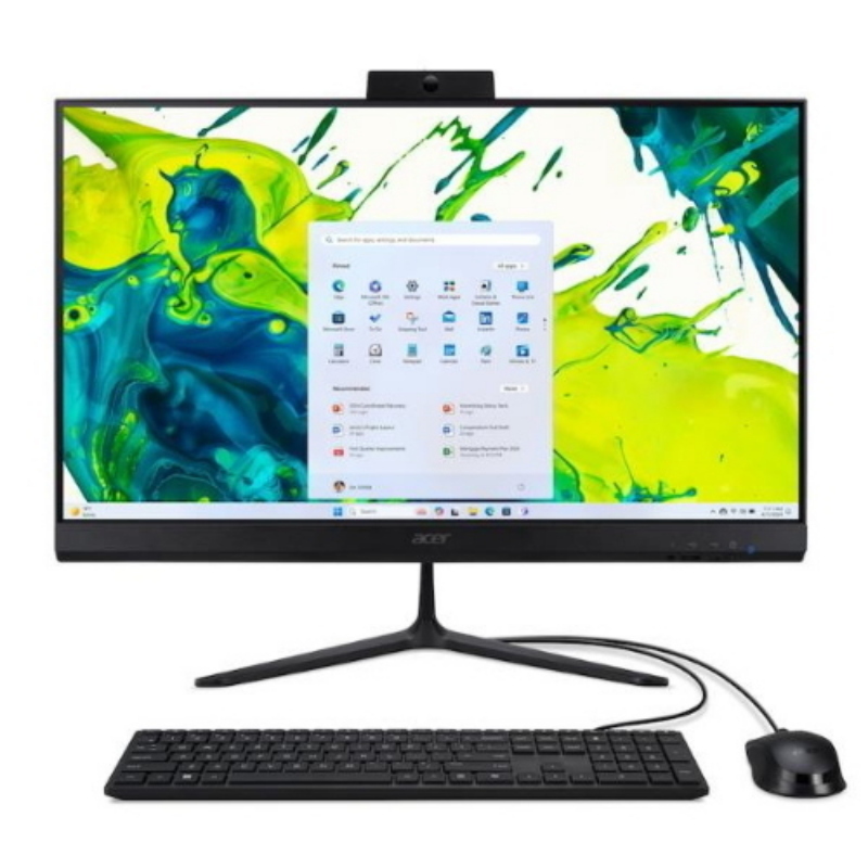 Acer aspire c27-2g all in one 27 amd ryzen 5 7430u ram 8gb-ssd 512gb nvme-amd radeon graphics-wi-fi 6e + gigabit lan-altoparlanti web cam 5mpx-tastiera mouse-win 11 home nero (dq.bpqet.001)