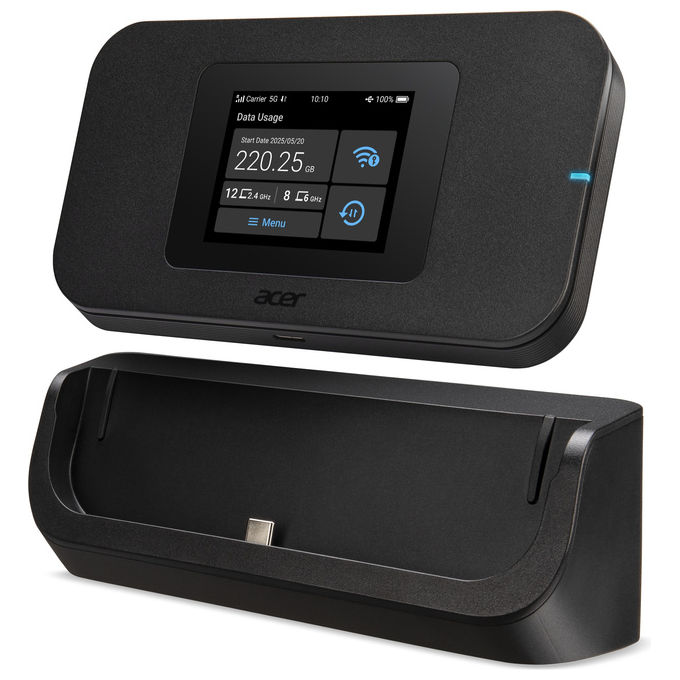 Acer FF.G34TA.001 Connect Enduro M4D Router portatile Wi-Fi 6 5G Dual-band 2.4 GHz 5 GHz NanoSIM eSIM colore Nero Acer FF.G34TA.001 Connect Enduro M4D Router portatile Wi-Fi 6 5G Dual-band 2.4 GHz 5 GHz NanoSIM eSIM colore Nero