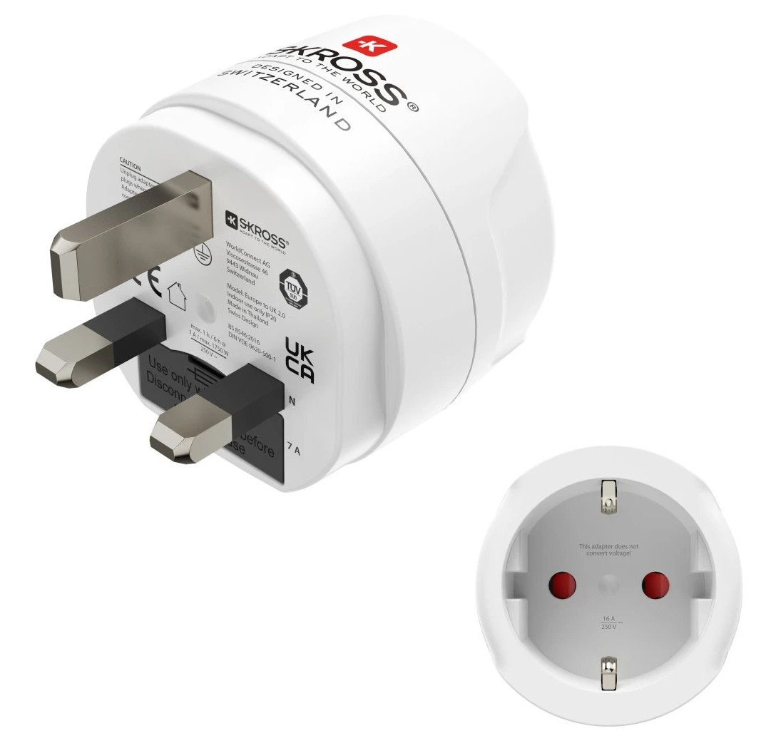 Adattatore da viaggio Hama tipo G - Potenza fino a 3250W - Connettore femmina Schuko - Tensione 100-250V - Bianco Adattatore da viaggio Hama tipo G - Potenza fino a 3250W - Connettore femmina Schuko - Tensione 100-250V - Bianco