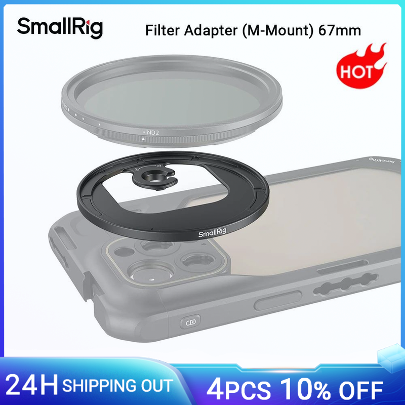 Adattatore per filtro magnetico SmallRig M-Mount a 67mm, anello filtrante per telefono per gabbia SmallRig per filtro filettato iPhone 15 e 67mm 4587