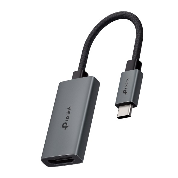 Adattatore TP-Link UA520C da HDMI a USB-C - Cavo da 10 cm - HDMI 4K femmina - USB-C maschio - Plug and Play - Alluminio - Colore grigio scuro Adattatore TP-Link UA520C da HDMI a USB-C - Cavo da 10 cm - HDMI 4K femmina - USB-C maschio - Plug and Play - Alluminio - Colore grigio scuro