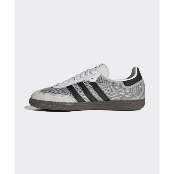 adidas Samba OG Bianco Cristallo Strass Sneakers Donna Argento Metallizzato IH9055 40⅔ gray