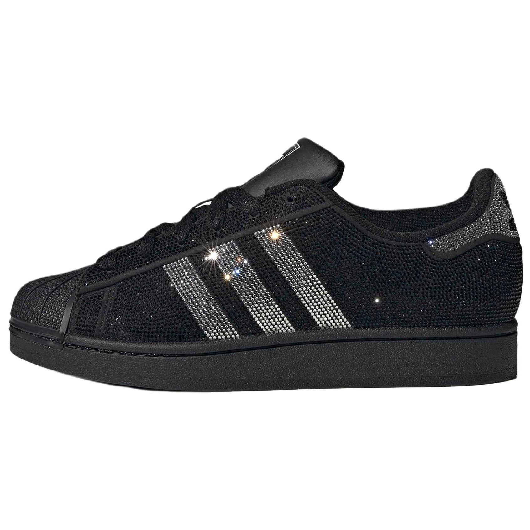 adidas Superstar 2 Rhinestone Nero Argento Donna Sneakers Core-Nero Argento Metallizzato Bianco Sporco IH4200 40 black