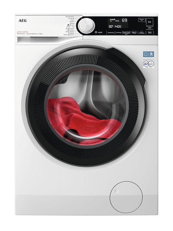 AEG LR7FD104V LAVATRICE, Caricamento frontale, 10 kg, 12 programmi, Profondità 63,1 cm, Giri 1400 rpm, Bianco, livello rumorosità centrifuga 75 dB(A), Classe A