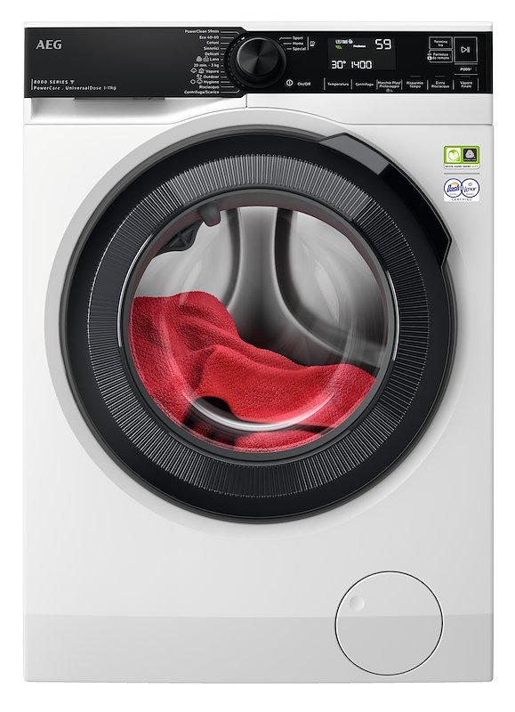AEG LR8H114BY LAVATRICE, Caricamento frontale, 11 kg, 12 programmi, Profondità 63,6 cm, Giri 1400 rpm, BIANCO, livello rumorosità centrifuga 72 dB(A), Classe A