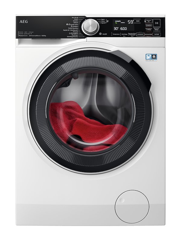 AEG LWR8T166YAB LAVASCIUGA, Caricamento frontale, capacità lavaggio 10 kg, asciugatura 6 12 programmi, Profondità 63,1 cm, Giri 1551 rpm, BIANCO, Classe D