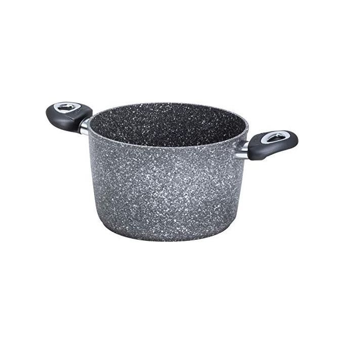 Aeternum 8002617028233 Madame Pietra Pentola 24 cm in Alluminio con Rivestimento Antiaderente Petravera Pro PFOA e Nickel Free colore Grigio