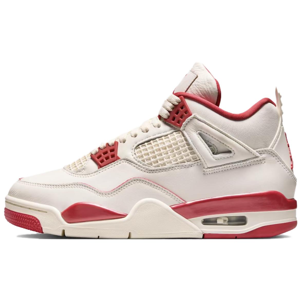 Air Jordan 4 Retro Giorno di San Valentino Sneakers Donna Crema Avorio Pallido Rosso Sierra HV0823-108 40.5 white
