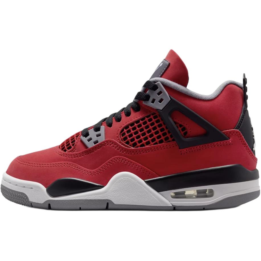 Air Jordan 4 Retro GS Toro Bravo 2026 Scarpe da Ginnastica per Bambini Rosso Fuoco-Rosso Bianco FQ8213-600 38.5 black