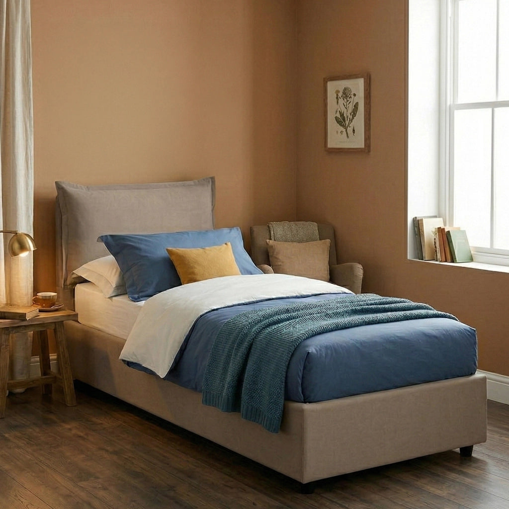 Alistair, Letto Singolo Contenitore Made in Italy, Grigio Tortora