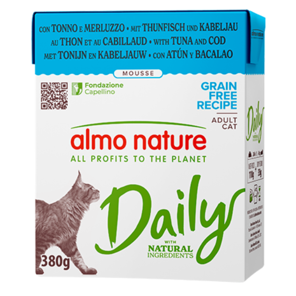Almo daily cat tonno merluzzo 380 g