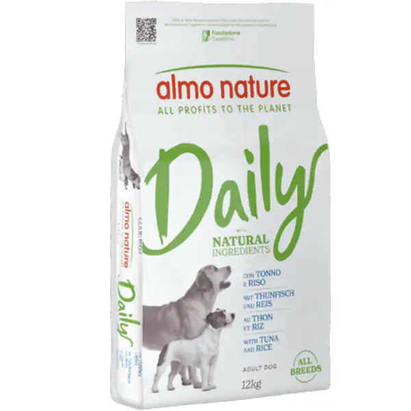 Almo Nature Daily Ingredienti naturali All Breeds con Tonno e riso 12 kg - Croccantini per cani - 1° ORDINE? scegli tra BZR5 - BZR20 + 200 pt fedeltà