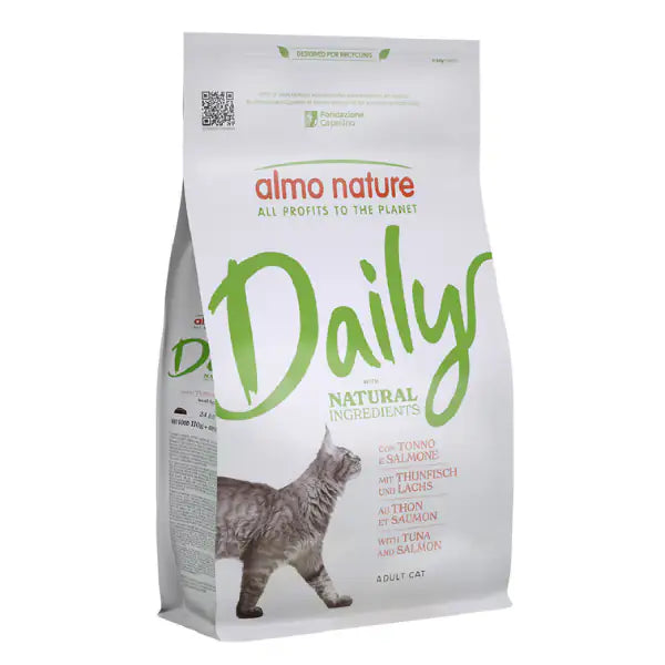 Almo Nature Daily Ingredienti naturali Cat con Tonno e salmone 1,2 kg - Croccantini per gatti - 1° ORDINE? scegli tra BZR5 - BZR20 + 200 pt fedeltà