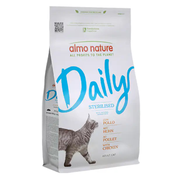 Almo Nature Daily Ingredienti naturali Cat Sterilised con Pollo 1,2 kg - Croccantini per gatti - 1° ORDINE? scegli tra BZR5 - BZR20 + 200 pt fedeltà