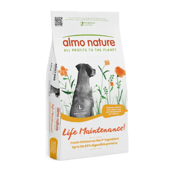 Almo Nature Life Maintenance Large Adult con Pollo 12 kg (scadenza: 31/10/2026) - Croccantini per cani - 1° ORDINE? scegli tra BZR5 - BZR20 + 200 pt fedeltà
