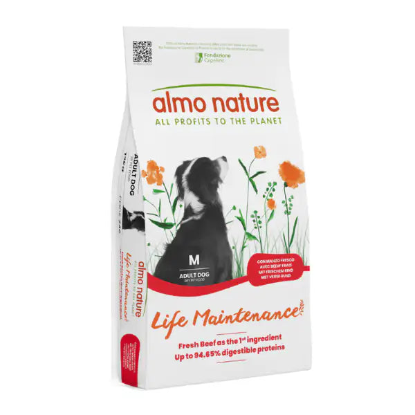 Almo Nature Life Maintenance Medium Adult con Manzo 12 kg - Croccantini per cani - 1° ORDINE? scegli tra BZR5 - BZR20 + 200 pt fedeltà