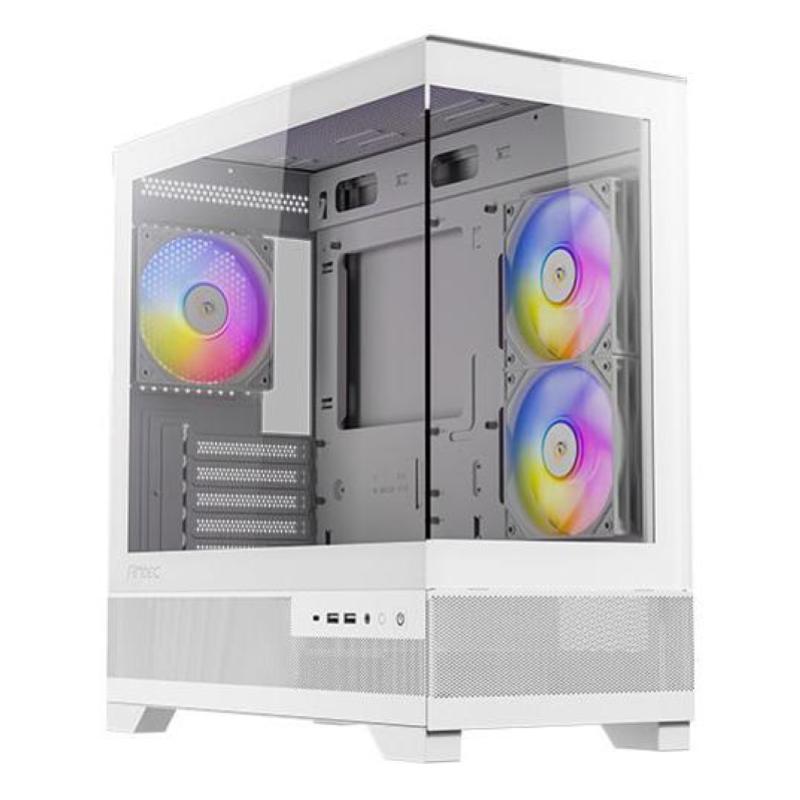 Antec cx500m argb white case mini tower no-power matx/mini-itx nero