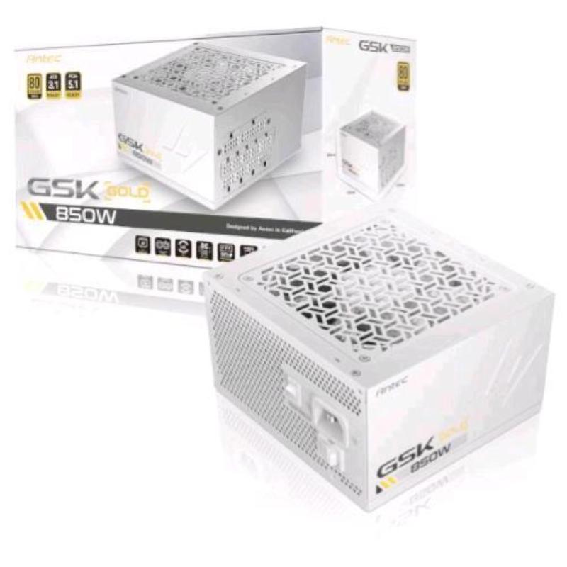 Antec gsk850 white alimentatore 850 w atx3.1 80 plus gold ventola 120mm bianco