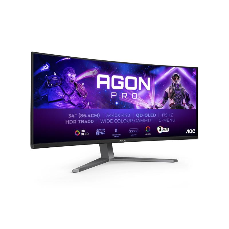 Aoc agon pro ag346ucd monitor curvo 34 qd-oled 175hz wqhd 0,03ms multimediale hub usb 2*hdmi/displayport Aoc agon pro ag346ucd monitor curvo 34 qd-oled 175hz wqhd 0,03ms multimediale hub usb 2*hdmi/displayport