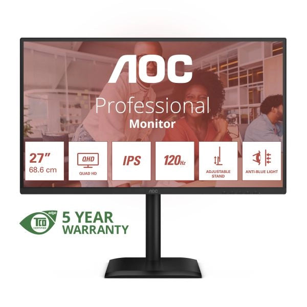 Aoc e4 q27e4u monitor pc 68,6 cm (27") 2560 x 1440 pixel quad hd led nero
