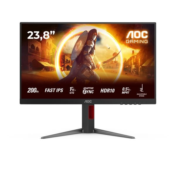 Aoc g4 24g4ha monitor pc 60,5 cm (23.8") 1920 x 1080 pixel full hd led nero, rosso