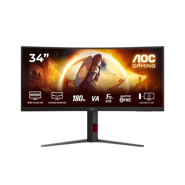 Aoc g4 cu34g4/69 monitor pc 86,4 cm (34") 3440 x 1440 pixel nero, rosso