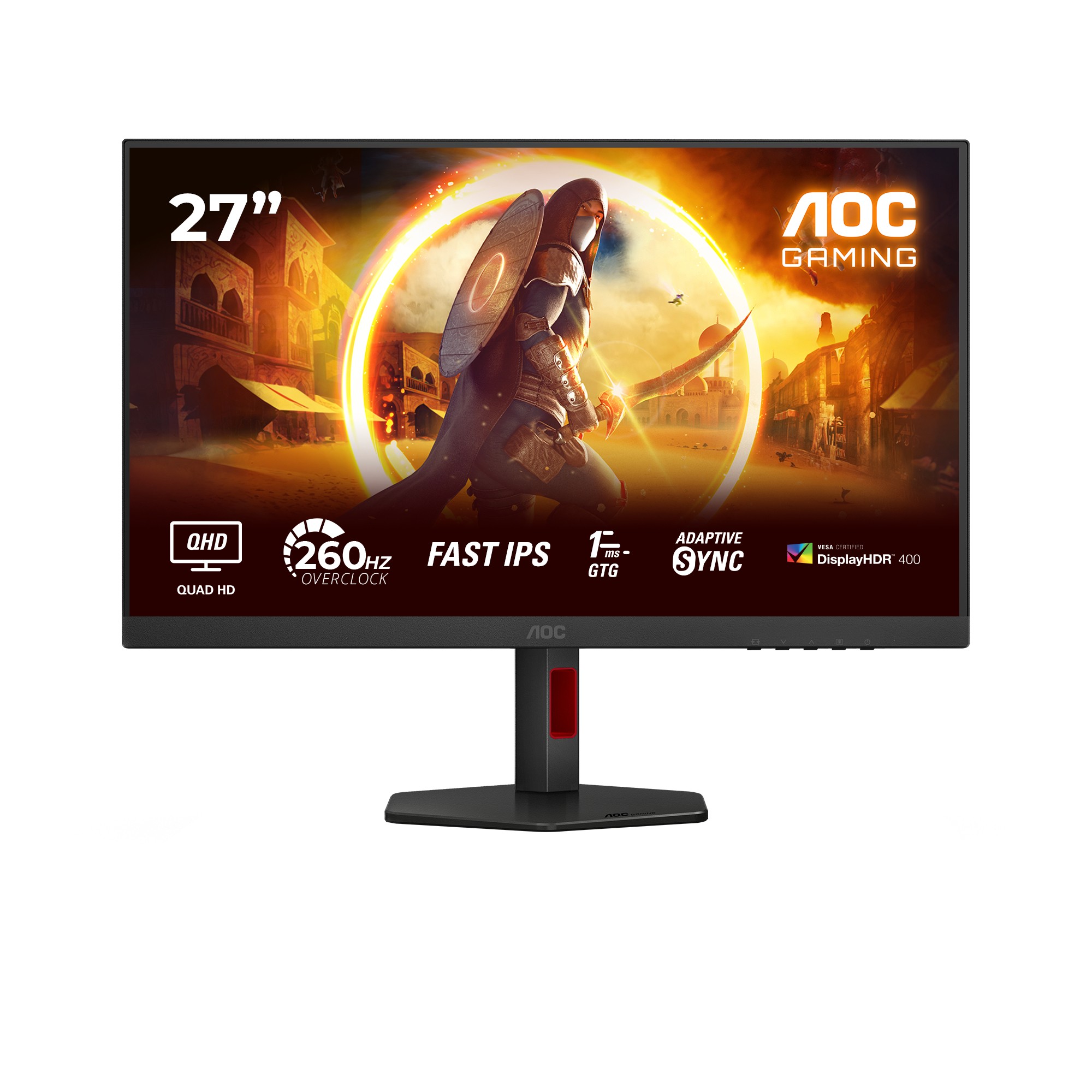 AOC G4 Q27G4ZR Monitor PC 686 cm (27) 2560 x 1440 Pixel Quad HD LED Nero Rosso