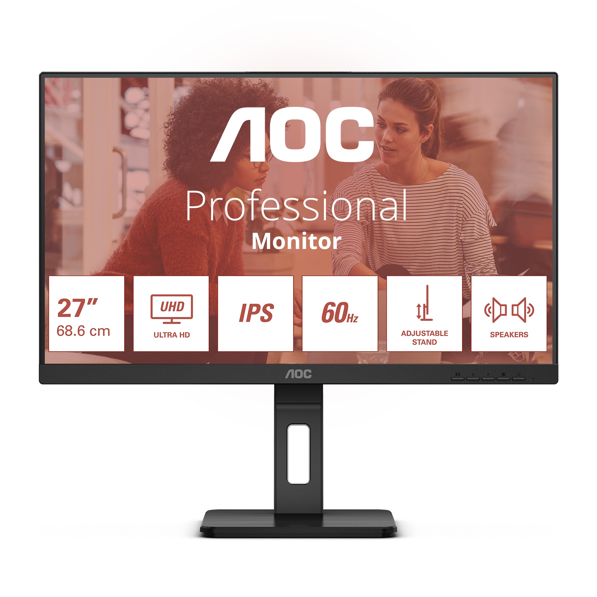 Aoc Monitor 27 Led Ips 4K Uhd 16:9 4Ms 350 Cdm Pivot Dp/Hdmi Multimediale