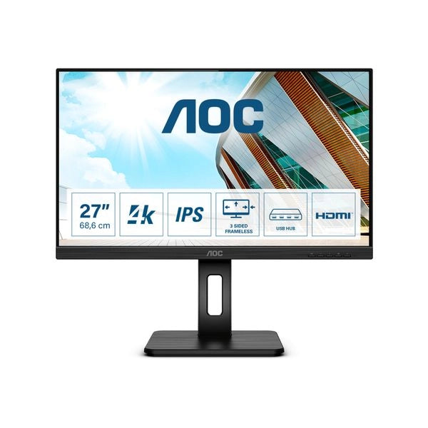 Aoc p2 u27p2 monitor pc 68,6 cm (27") 3840 x 2160 pixel 4k ultra hd led nero