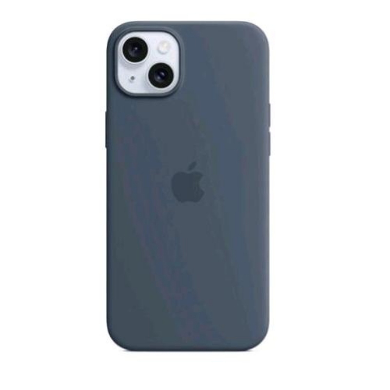 Apple iphone 15 plus custodia magsafe in silicone storm blue