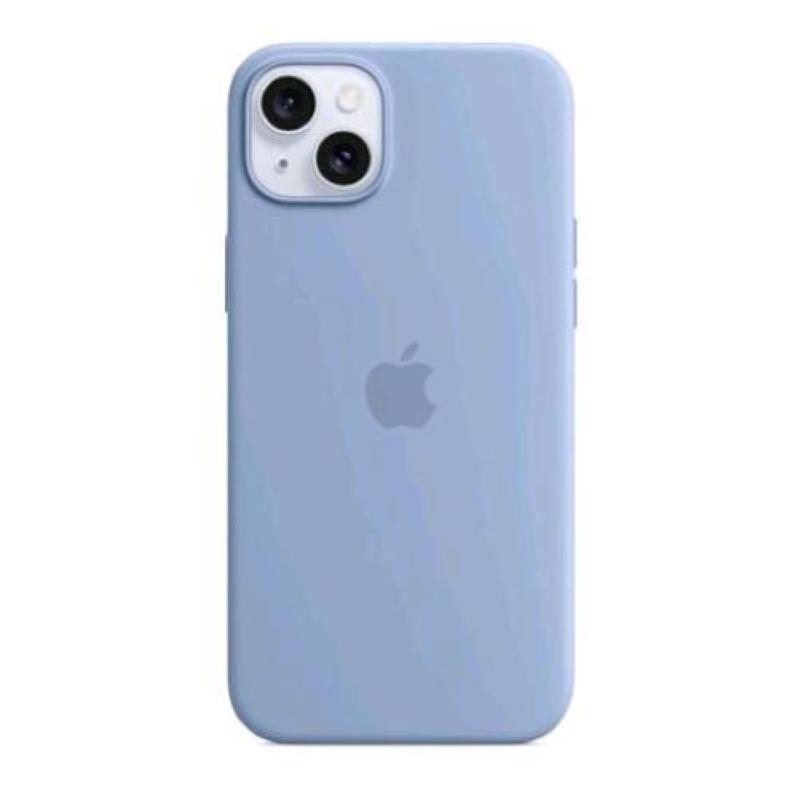 Apple iphone 15 plus custodia magsafe in silicone winter blu