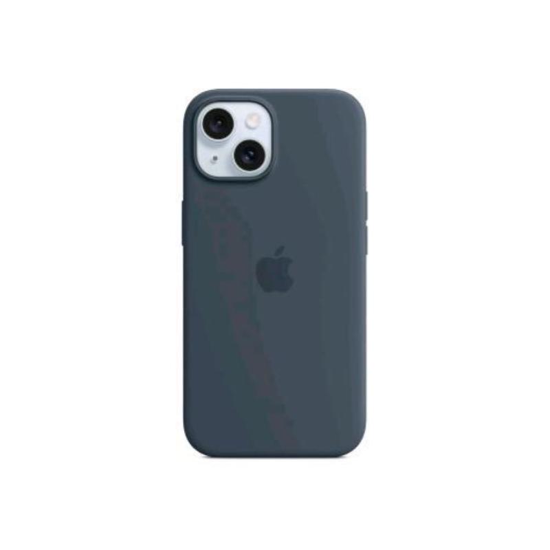 Apple iphone 15 silicon case custodia in silicon magsafe storm blue