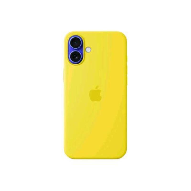 Apple iphone 16 plus silicone case cover magsafe in silicone giallo