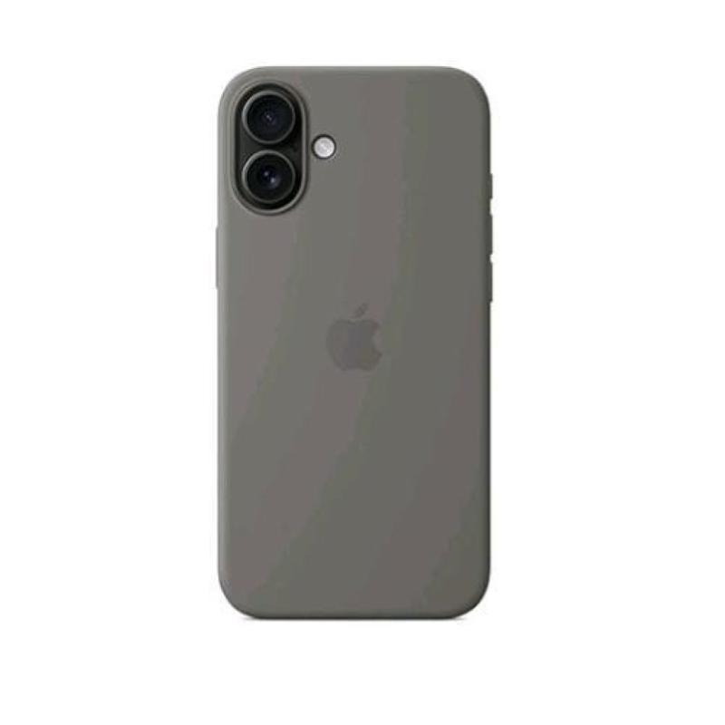 Apple iphone 16 plus silicone case magsafe stone gray grigio pietra